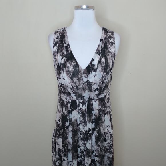 Anne Klein Floral Dress Sleeveless Midi Sharkbite Hem - Picture 2 of 13